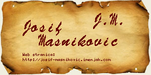 Josif Masniković vizit kartica